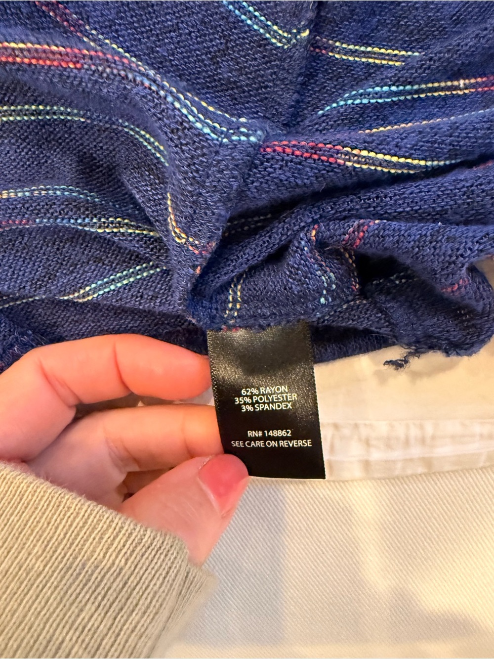 Torrid Blue Striped Open Cardigan with Multicolor Accents Lightweight 3x - Picture 7 of 7